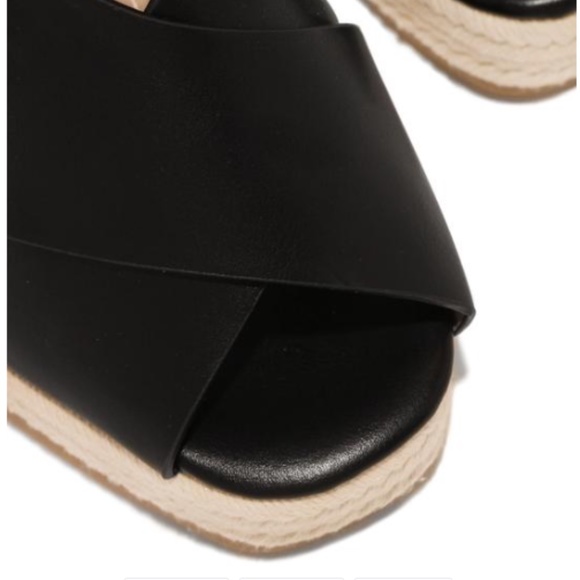 Slingback Espadrille Wedges in Black - Picture 5 of 9